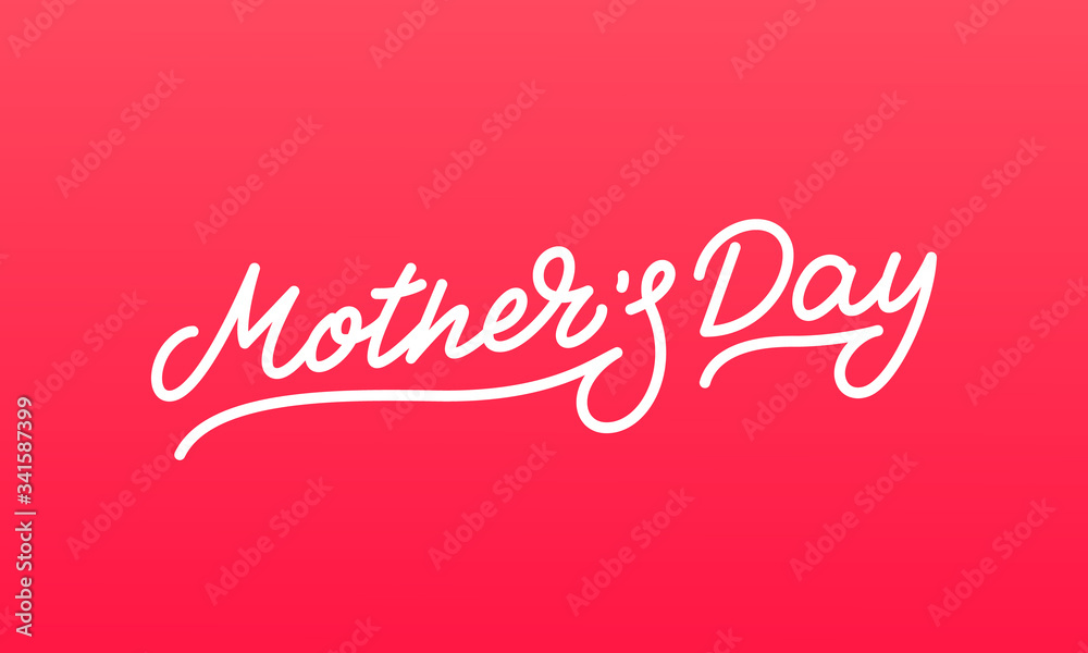 Mother's Day label. Lettering calligraphy Happy Mother's Day 