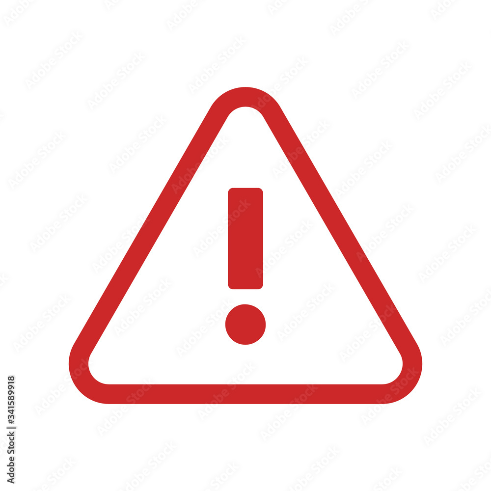 Vector attention sign with exclamation mark icon. Danger symbol. Flat Vector. Risk sign. Vector attention sign with exclamation mark icon. Danger symbol. Flat Vector. Risk sign.