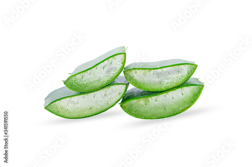 aloe vera slices isolated on a white background