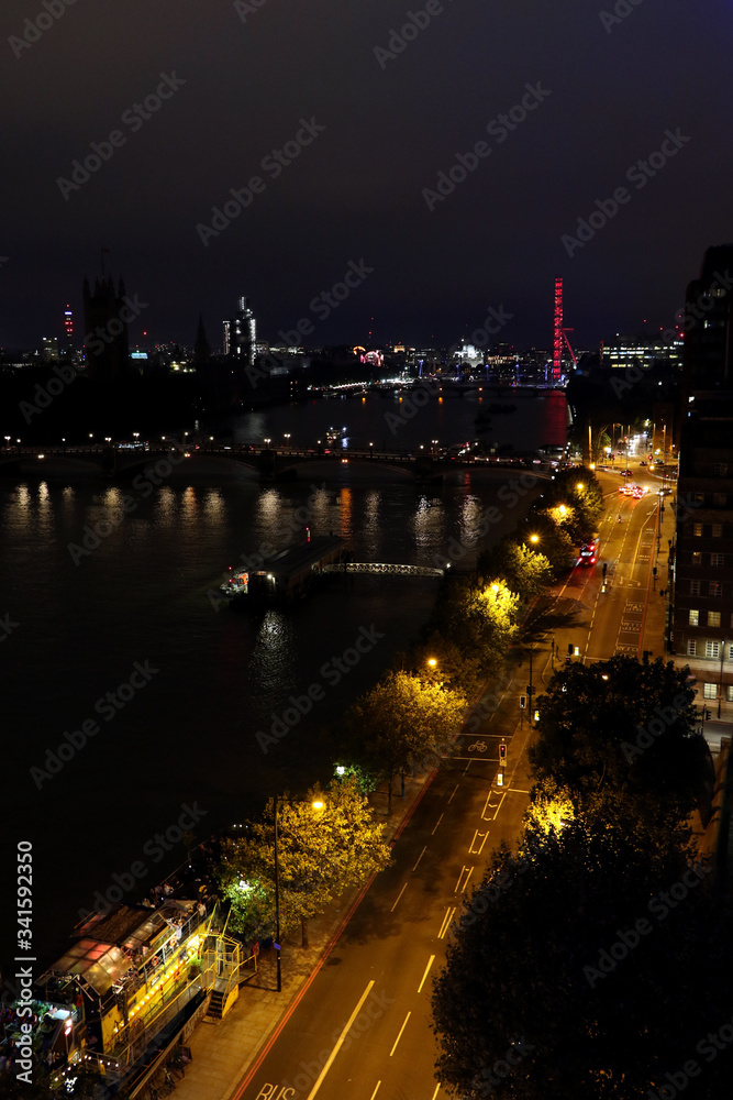 London at sunset. City background. Night lights London at sunset. City background. Night lights