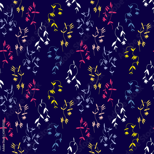 Little flower seamless pattern in vintage Scandinavian minimalism aesthetic, retro background.