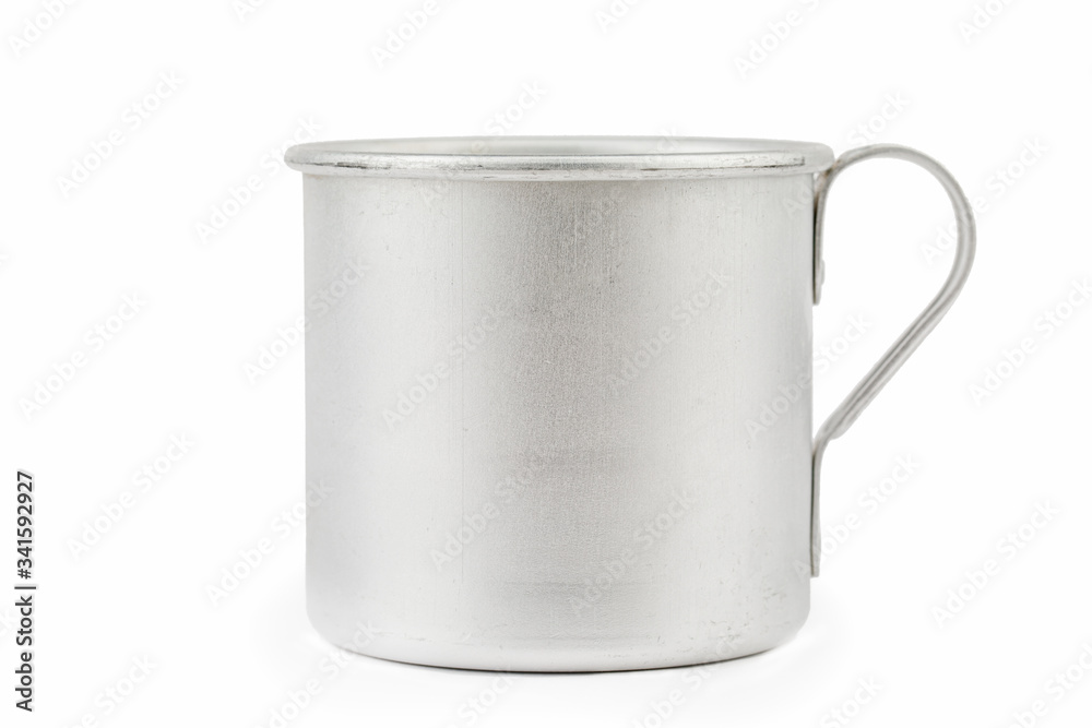 Aluminum mug isolated on a white background. Aluminum mug isolated on a white background.