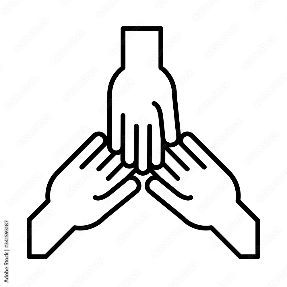 hands human solidarity line style hands human solidarity line style