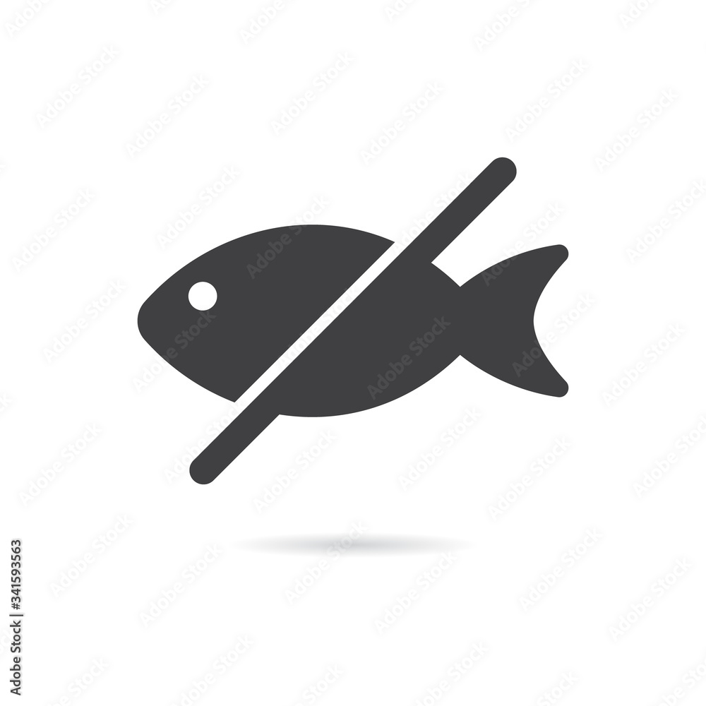 Vector Isolated No Fish Icon