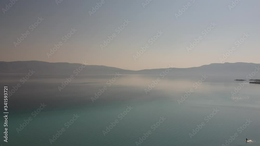 view of the Lake of Salda Turkey in Burdur drone flight view of the Lake of Salda Turkey in Burdur drone flight