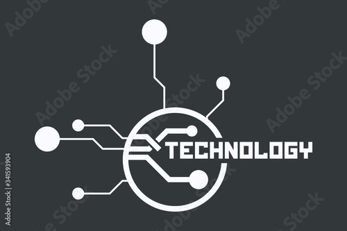 Futuristic technology element. Technological symbol. Tech logo.