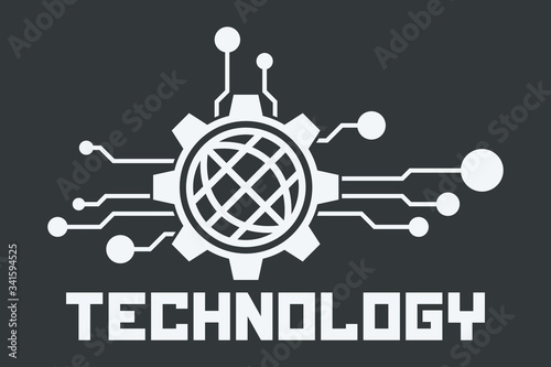 Futuristic technology element. Technological symbol. Tech logo.