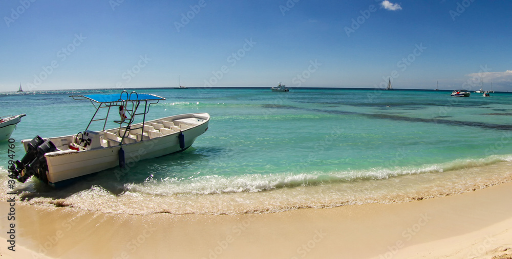 Small Boat on the Beaches of Saona Island