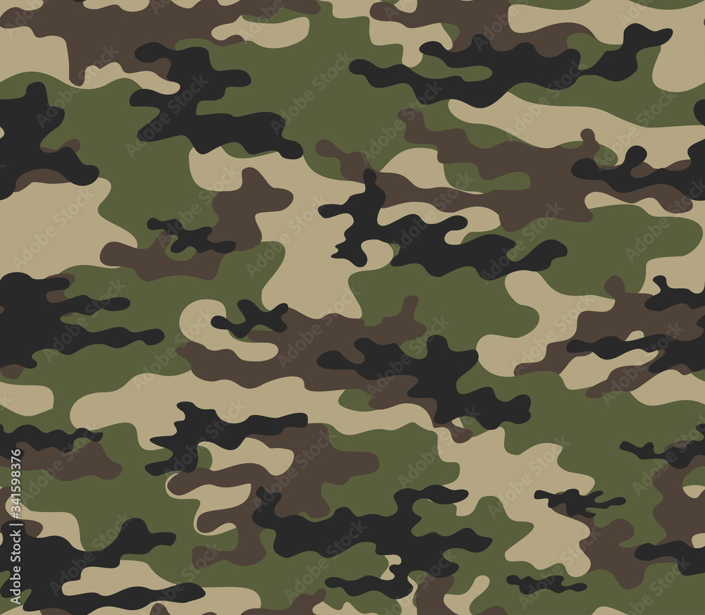 military camo seamless pattern on textile. Vector military camo seamless pattern on textile. Vector