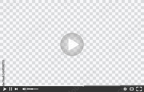 New video player window template for web or mobile apps isolated on transparent background. Flat style watching video online minimalistic page design. Vector illustration eps 10