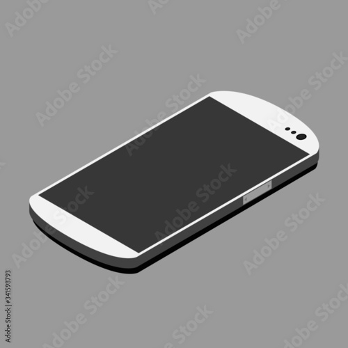 Illustration of white smart phone 