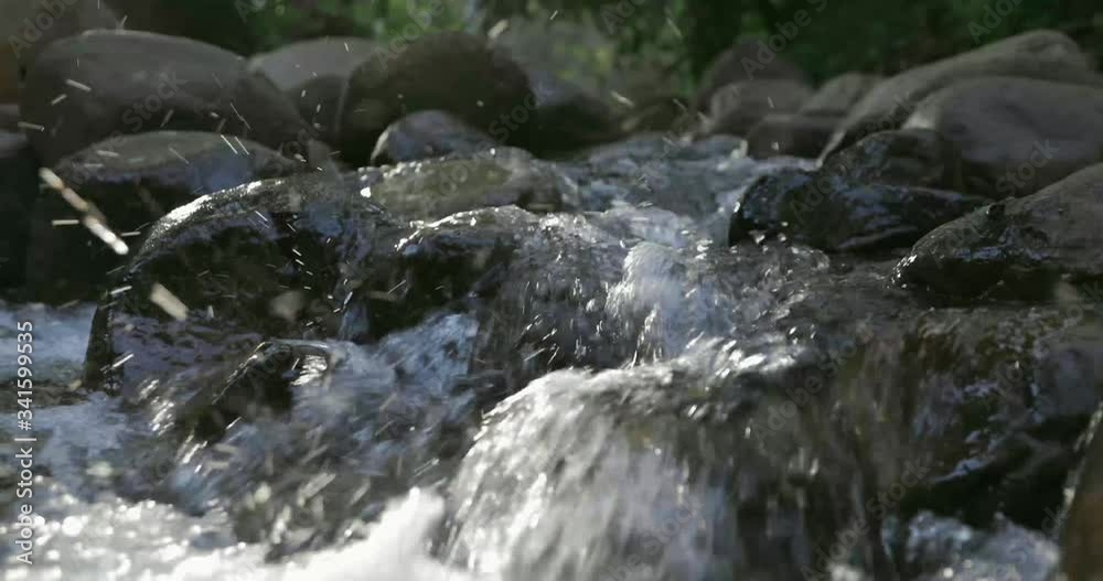 Close up creek water rapid in the morning. Close up creek water rapid in the morning.