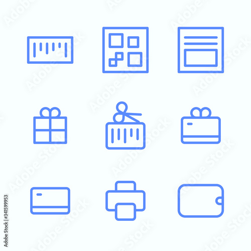 Icon set of the online payment methods. Digital and electronic commerce icons. Round and thin vector illustration of the digital banking.  
