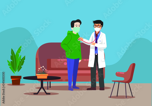 Doctor visit at home for medical services. Online book the doctor and check up health condition. During covid-19 lock down treatment your disease at home.