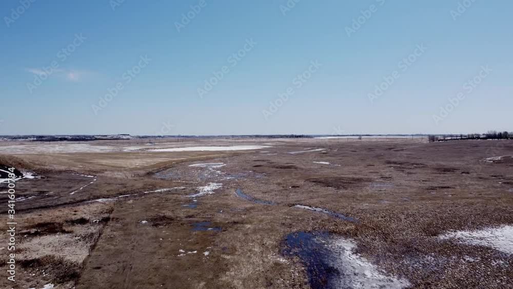 Field under water in the spring time Field under water in the spring time