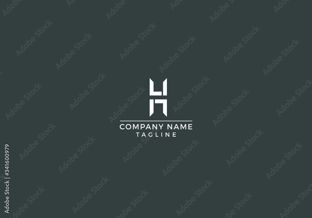 H Letter Vector graphic elegant alphabet unique modern top icon logo design template.