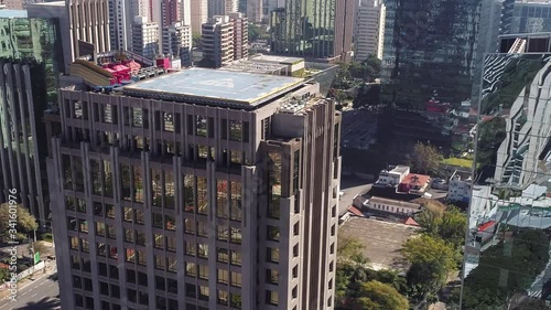 Aerial view to Juscelino Kubistchek avenue, in a sunny day, Sao Paulo, Brazil photo