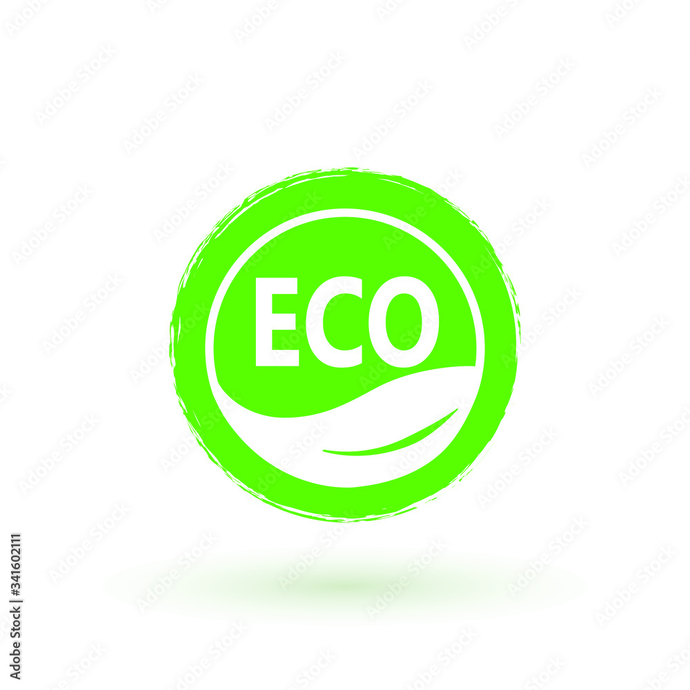 Eco illustration icon. premium quality, locally grown, healthy food natural products, farm fresh sticker. Vector menu organic label, food product packaging bio emblem Eco illustration icon. premium quality, locally grown, healthy food natural products, farm fresh sticker. Vector menu organic label, food product packaging bio emblem