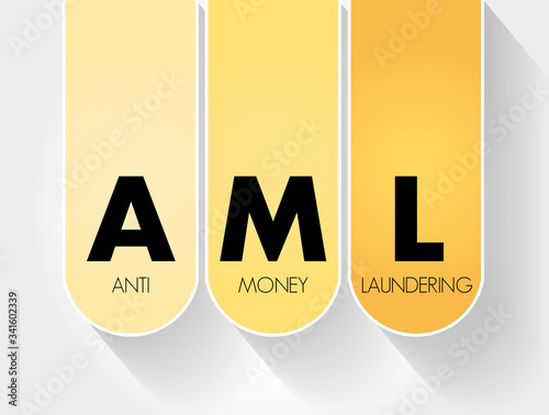 AML - Anti Money Laundering acronym  business concept background