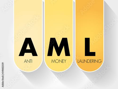 AML - Anti Money Laundering acronym, business concept background