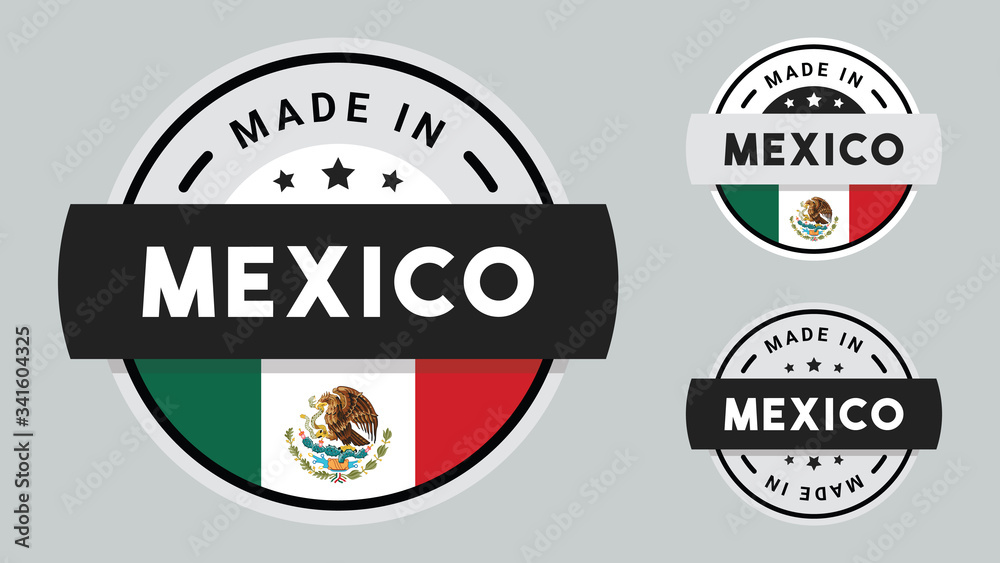Made in Mexico collection with Mexico flag symbol. Made in Mexico collection with Mexico flag symbol.