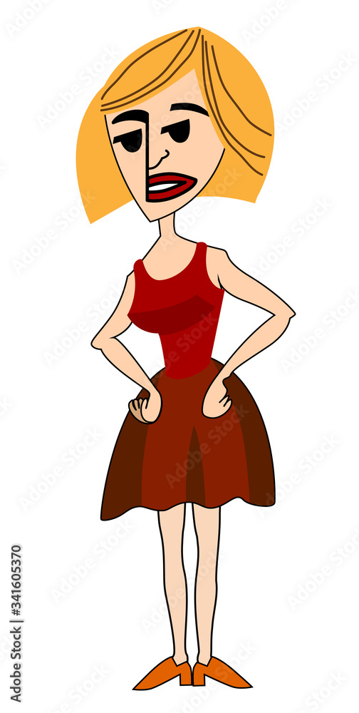 Angry Woman. Furious Girl. Negative Emotions. Bad Days. Bad Mood. Stressful Woman. Comic Background Vector illustration Angry Woman. Furious Girl. Negative Emotions. Bad Days. Bad Mood. Stressful Woman. Comic Background Vector illustration