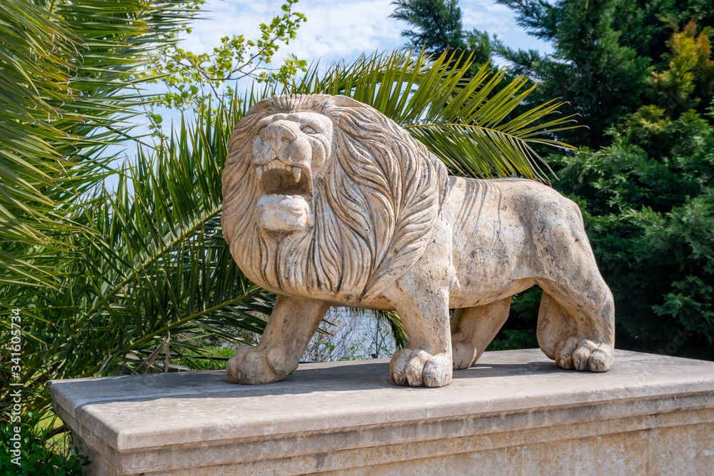Sculpture of a lion in little town of Poti Sculpture of a lion in little town of Poti