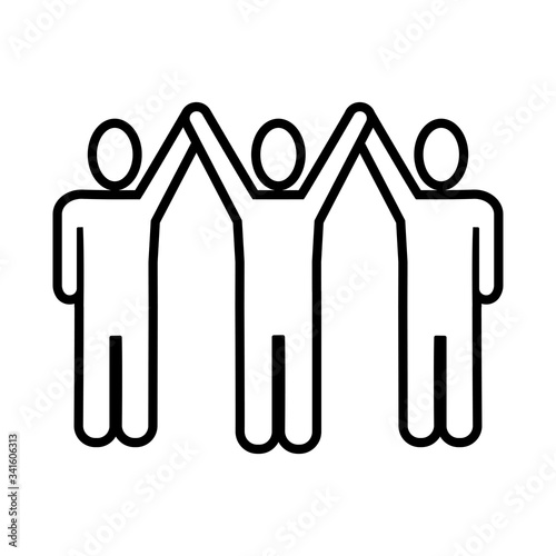 group of figures humans line style