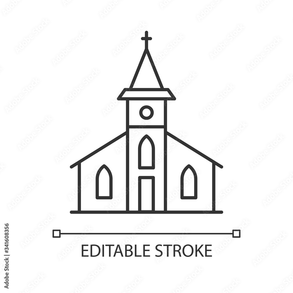 Catholic church pixel perfect linear icon