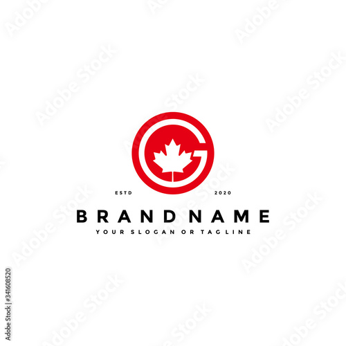 letter G maple logo design vector