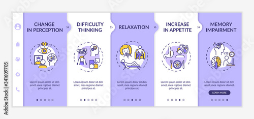 Cannabis effect onboarding vector template