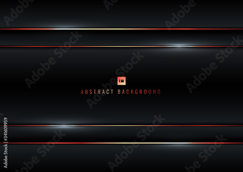 Abstract stripes black metallic with contrast red line background and texture.