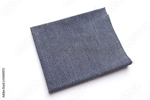 blue fabric cloth isolated on white background