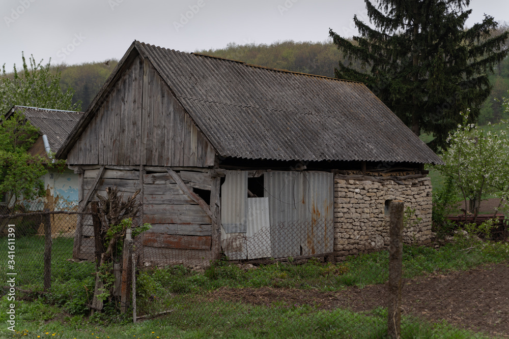 the old abandoned house is falling apart the old abandoned house is falling apart