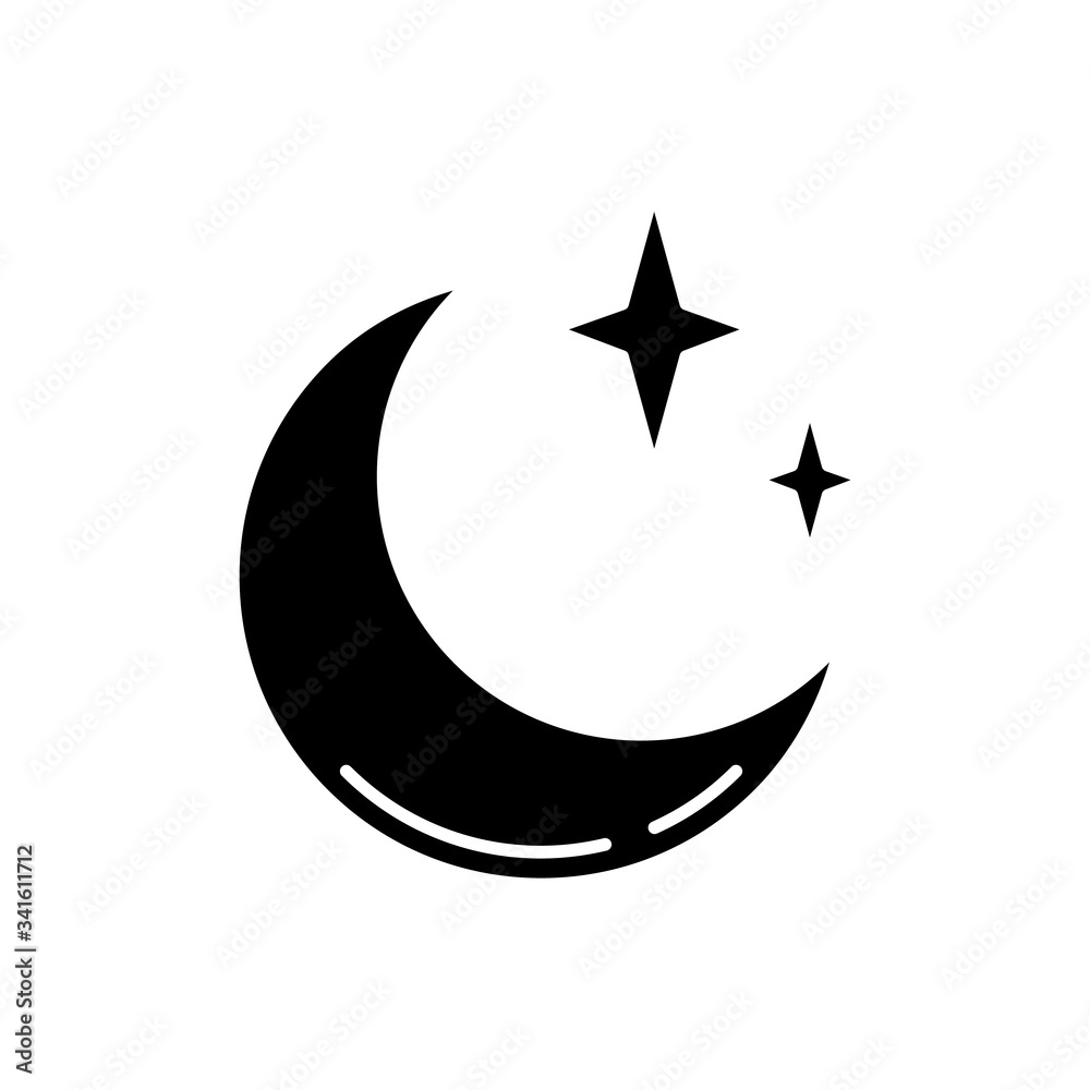 Clear night sky black glyph icon Clear night sky black glyph icon