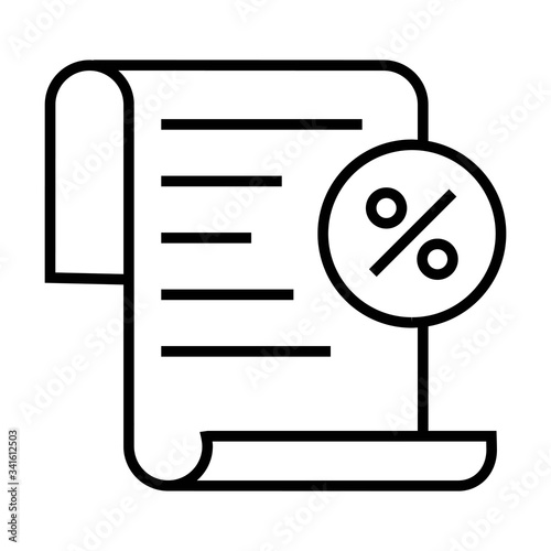 Deposit interest icon. Credit, loan commission. Financial services, cashback payment, tax fee, invoice percent sign.