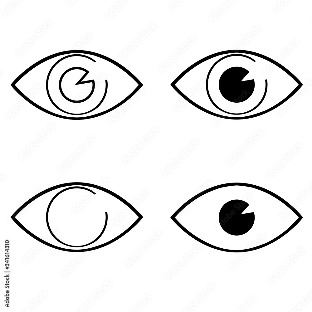 Fototapeta premium Eye Vector icon set. see illustration sign collection. look symbol. vision logo.