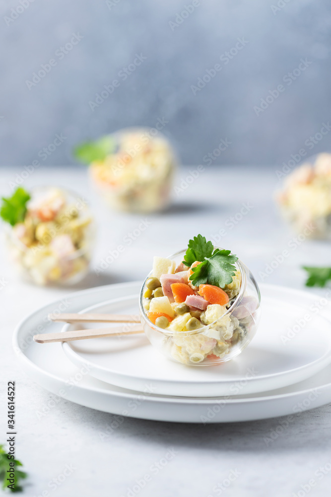 Traditional Russian salad Olivier Traditional Russian salad Olivier
