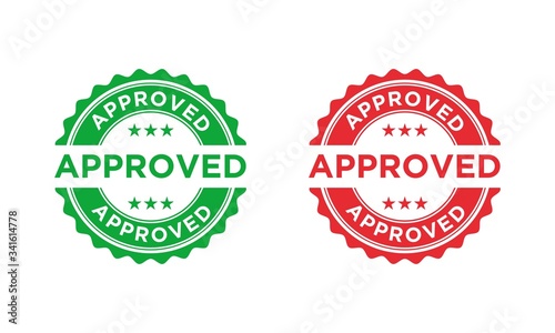 Approved stamp, label, sticker or stick flat vector icon