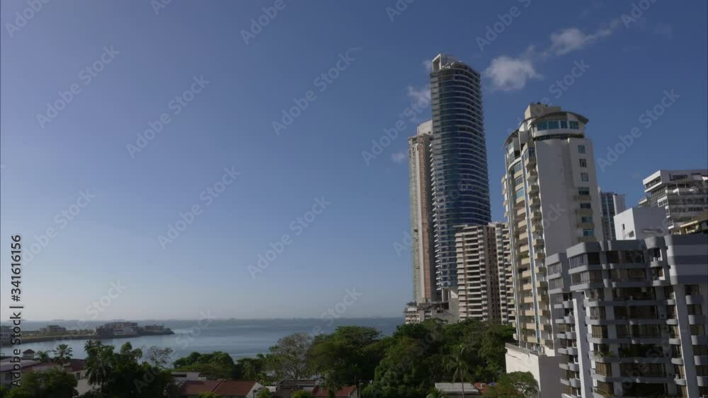 Panama coastline timelapse of ships waiting in the distance to pass in the Panama Canal Panama coastline timelapse of ships waiting in the distance to pass in the Panama Canal