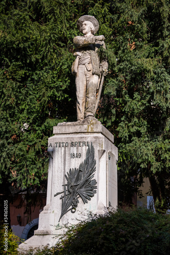 Monument to Tito Speri, patriot against the Austrians, Brescia, Italy. photo