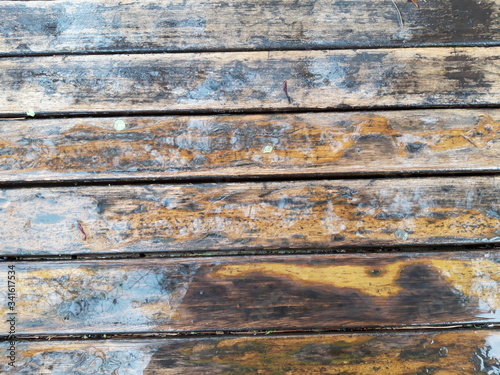 rain water on old wood louver texture