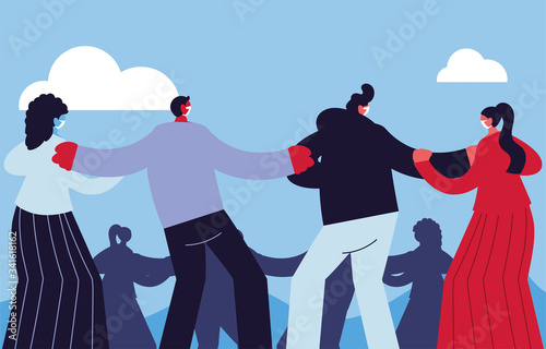 people with medical mask, fight against coronavirus