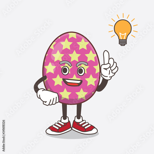 Easter Egg cartoon mascot character get an idea photo