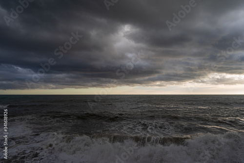 Stormy sky over sea