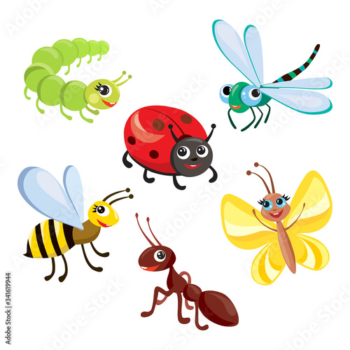 set of cartoon cute insects © moremari