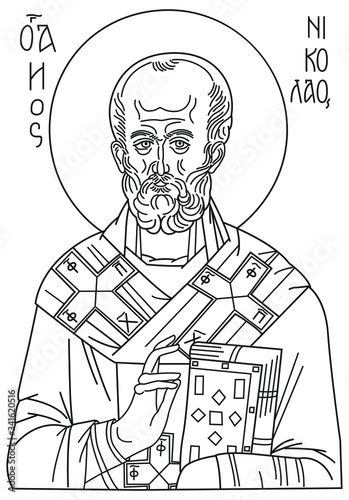 vector icon saint nicholas on white background