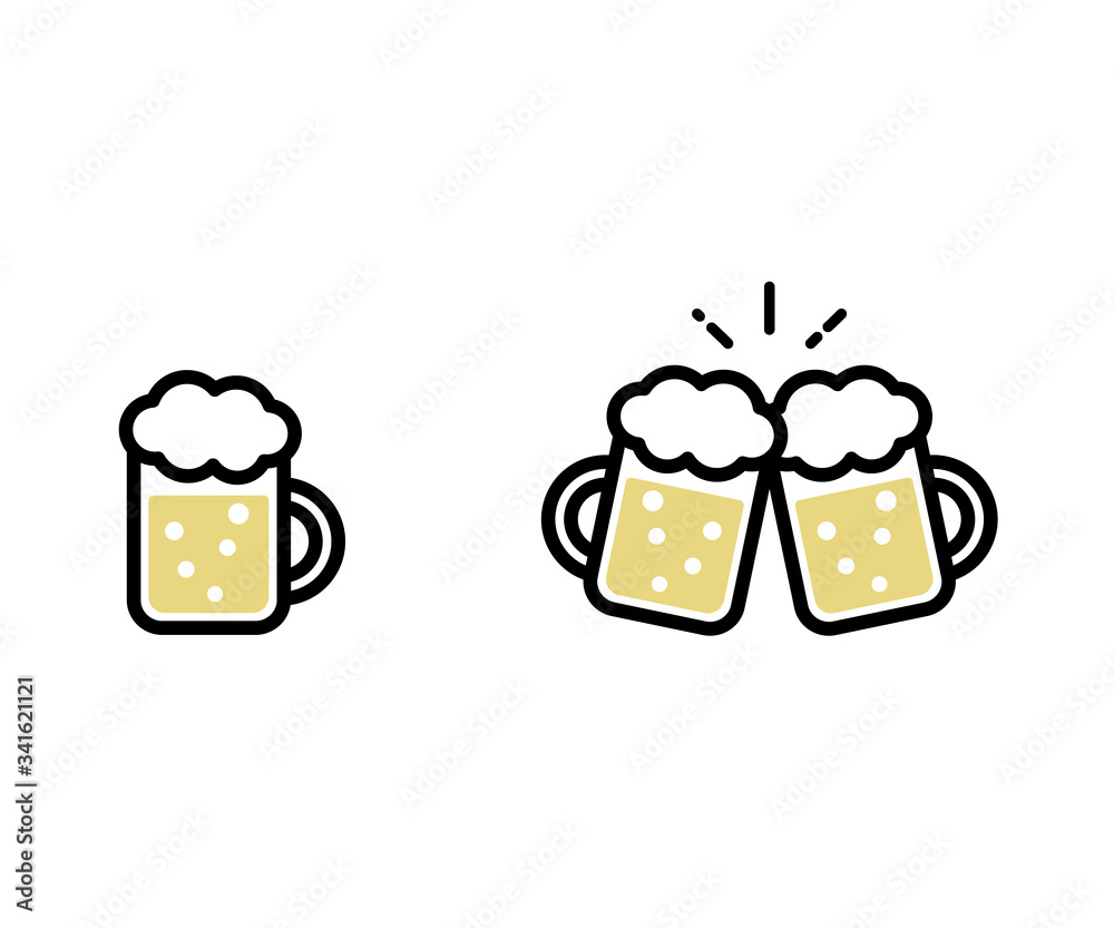 ビールのアイコン イラスト 生ビール 乾杯 Stock Illustration Adobe Stock