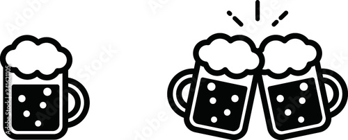 ビールのアイコン／イラスト／生ビール／乾杯