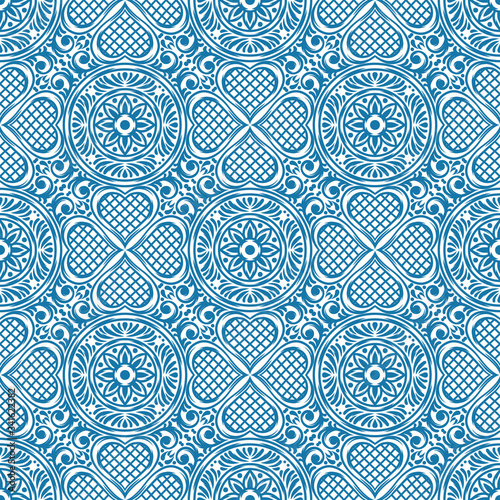 Italian ceramic tile pattern. Mediterranean porcelain pottery.